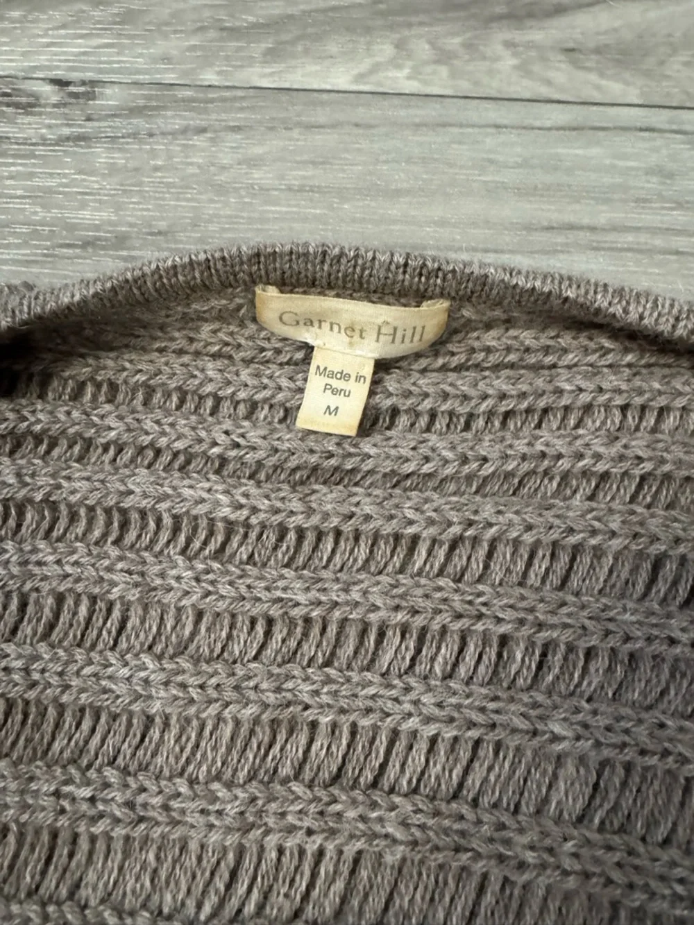 Garnet Hill 100% Baby Alpaca Open Front Drop Stitch Knit Drape Cardigan Medium